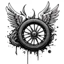 Wheel With Wings  tattoo design idea