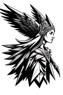 Scottish Valkyrie winged warrior tattoo design idea