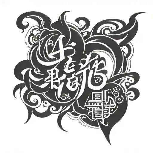 Chinese tribal tattoo with writing saying eternal love ali tattoo design idea