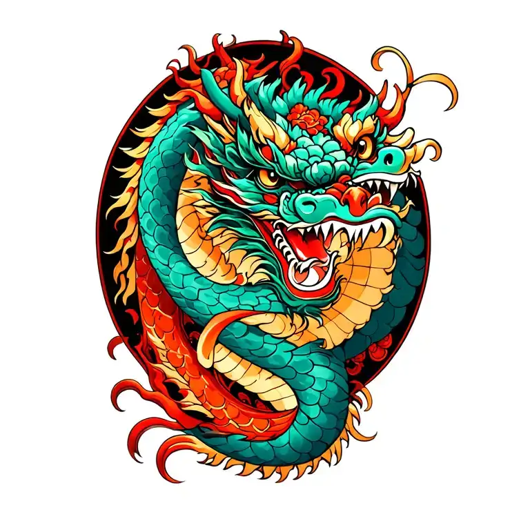 Chinese dragon on my shoulder down my arm feminine tattoo design idea