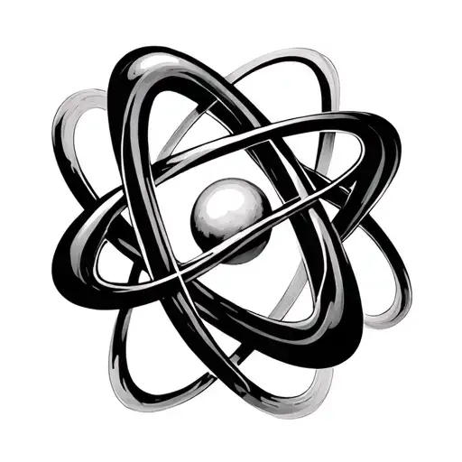 hydrogen atom with infinity minimalist tattoo design idea