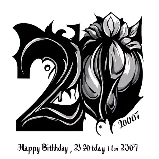 roman birthday number 29/10/2007 tattoo design idea