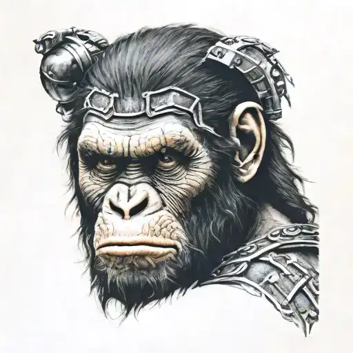 ceasar planet of the apes tattoo design idea