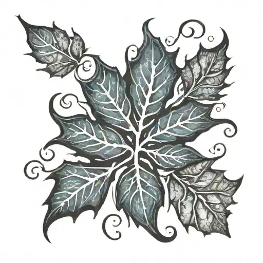 maple leaf, infinity, spiral galaxy, tattoo design idea