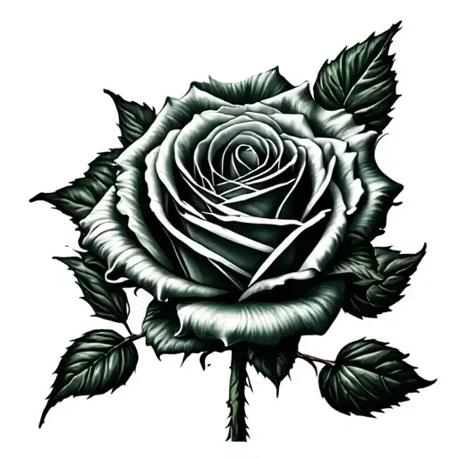 peppermint striped rose  tattoo design idea