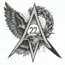 222 and God is greater than the highs and lows tattoo design idea