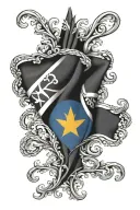 Barbados flag intertwined tattoo design idea