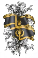 Barbados flag intertwined tattoo design idea