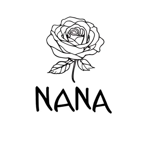"nana" rose tattoo design idea
