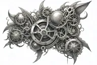 bio mechanical tattoo design idea