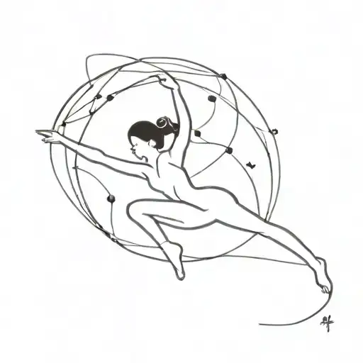rhythmic gymnastics tattoo design idea
