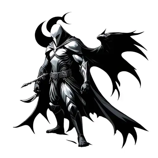 moon knight and khonshu nordic style tattoo tattoo design idea