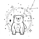the ursa major dtar constellation with a cute bear around it tattoo design idea