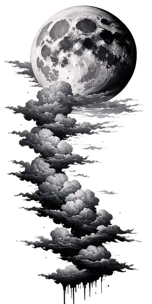 Blood Moon Clouds tattoo design idea