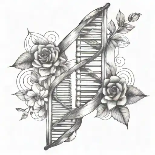 dna helix with the names leonie and lukas tattoo design idea
