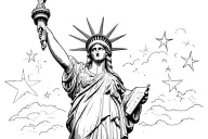 statue of liberty torch with stars tattoo design idea