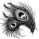 tattoo with peacock feathers from hip to hip, should be wide but not very tall tattoo design idea