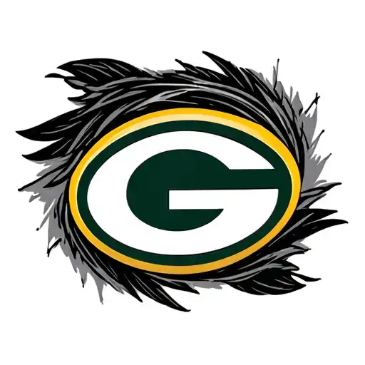 Green Bay Packers Logo negative space surrounded tattoo design idea