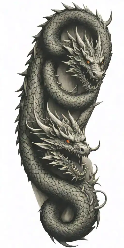 dragon coil hawaii tattoo design idea
