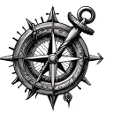 Anchor Compass tattoo design idea