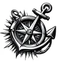 Anchor Compass tattoo design idea