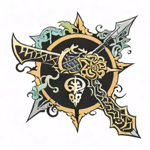Conroe weapon from demon slayer anime tattoo design idea