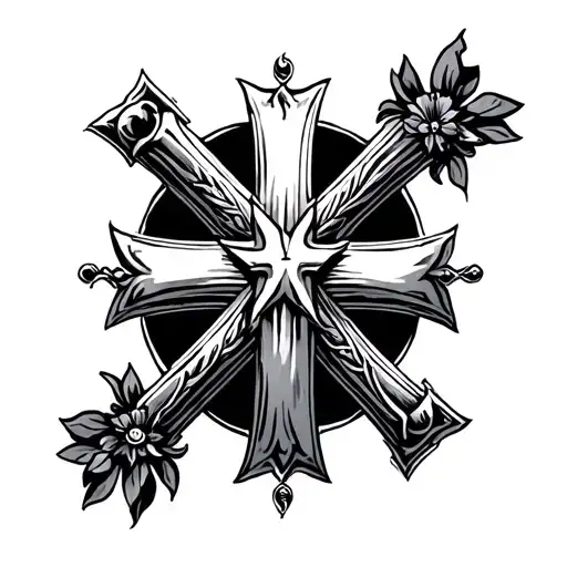 cross and maltese cross tattoo design idea