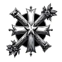 cross and maltese cross tattoo design idea