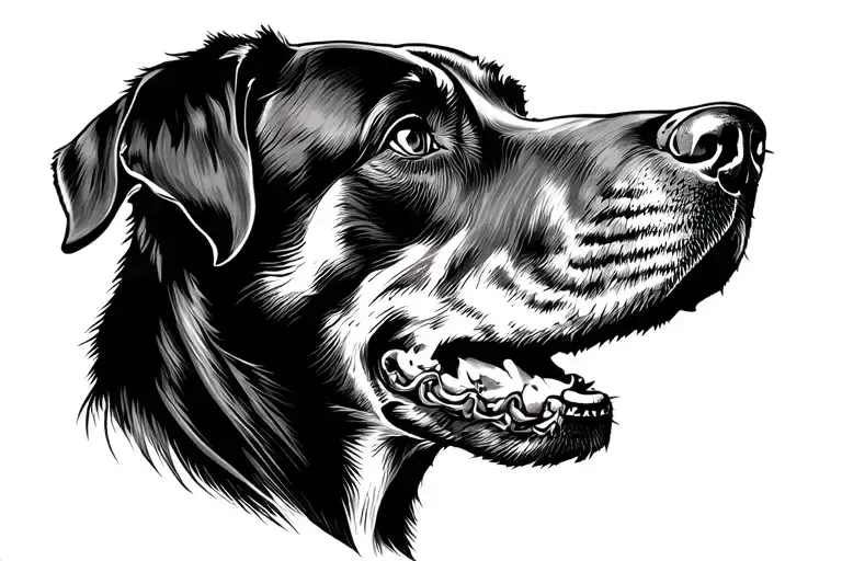 rottweiler nord mythology chest profile head tattoo design idea