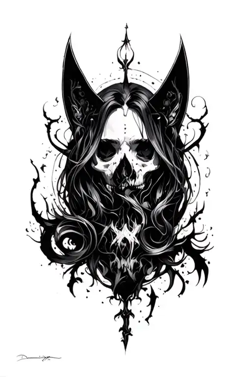 Dark Fantasy tattoo design idea