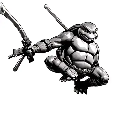 realistic teenage mutant ninja turtles tattoo design idea