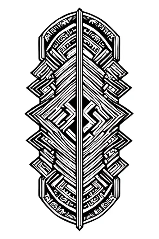  lines  with Greek key arm band worked  tattoo design idea