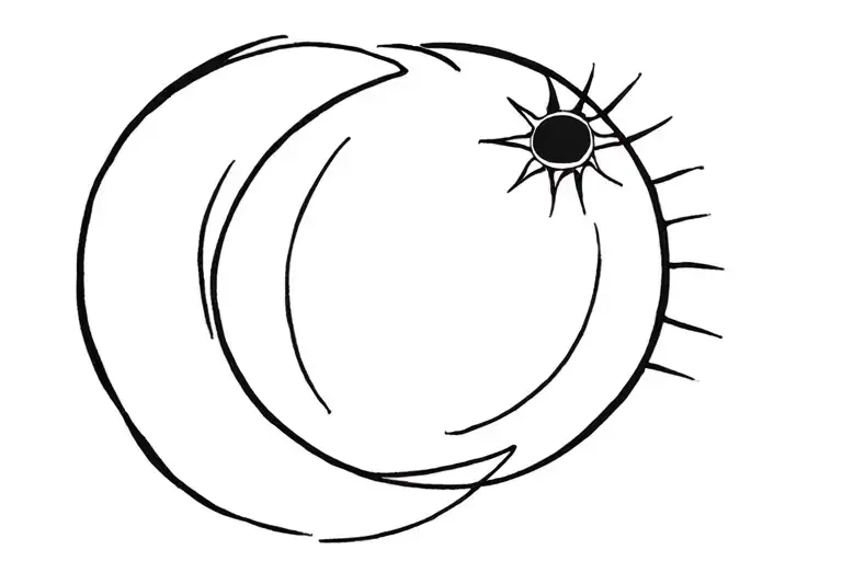 moon and sun tattoo design idea