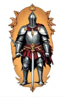 Black Knight from Monty Python and the Holy Grail, in bold blackwork tattoo style, limbs missing, surreal and absurd, ca tattoo design idea