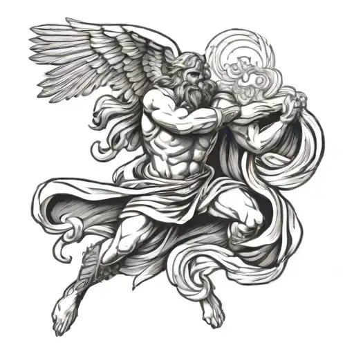 The Holy Spirit wrestling with Moses tattoo design idea