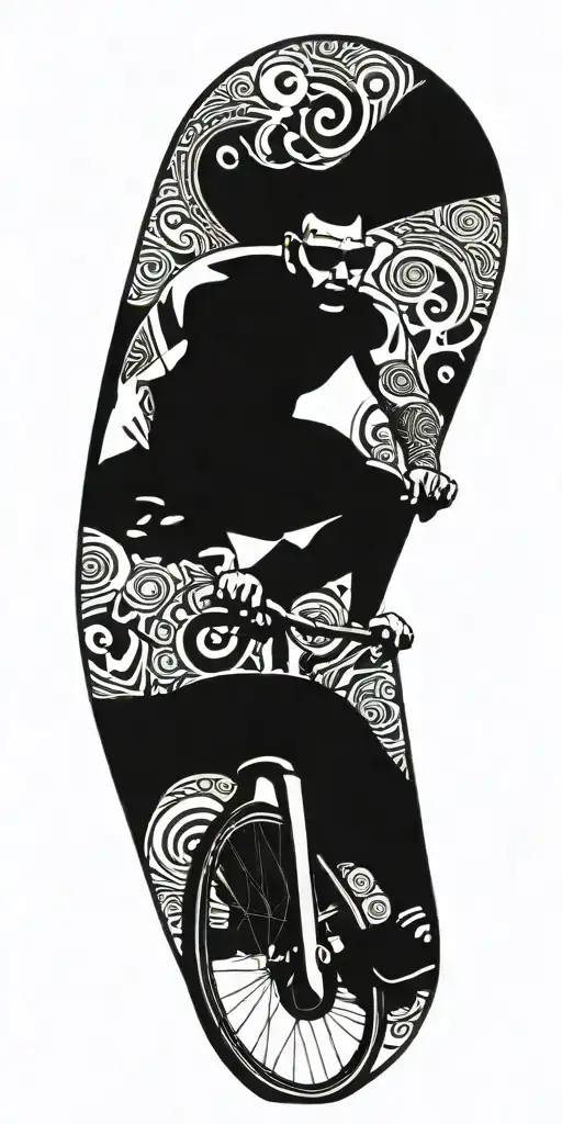 mr mike on a bicycle tattoo design idea