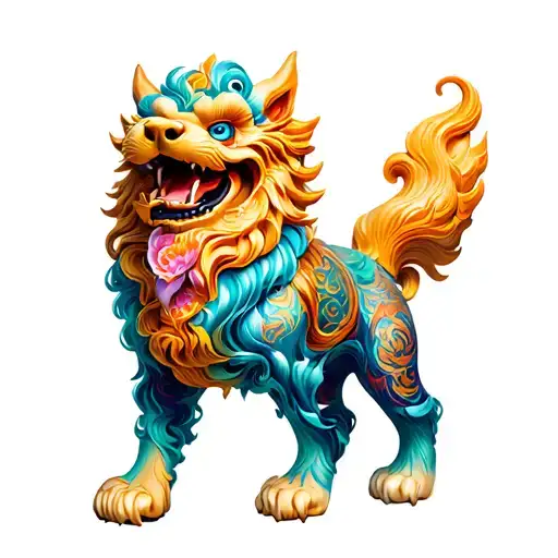 foo dog tattoo design idea