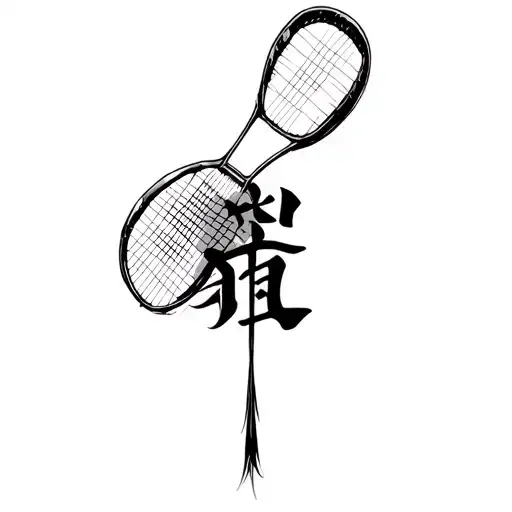 badminton, wing, homura kanji tattoo design idea