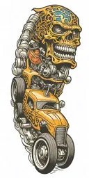 dragster funny car tattoo design idea