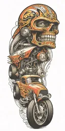 dragster funny car tattoo design idea