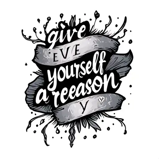 "give yourself a reason" tattoo design idea