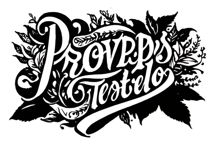 Proverbs 17:22 written across tattoo design idea