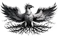 phoenix and tree of life tattoo design idea