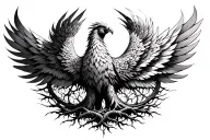 phoenix and tree of life tattoo design idea