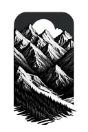 mountain minimal line art tattoo design idea