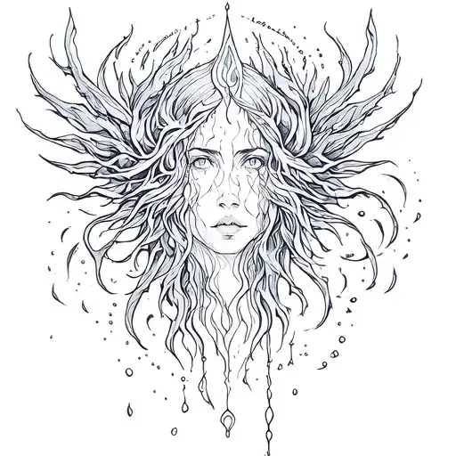 mystic elements earth wind fire water air tattoo design idea