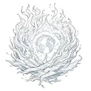 mystic elements earth wind fire water air tattoo design idea