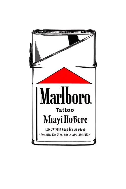 marlboro packed opened with lucky tattoo design idea