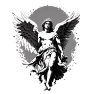 Angel wings falling Icarus tattoo design idea