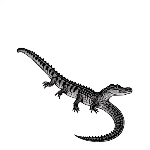 alligator full body tattoo design idea